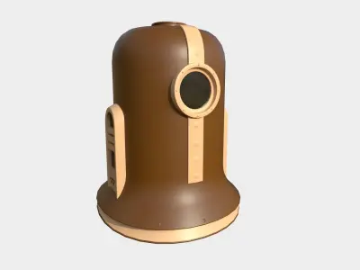 Old Diving Helmet C10 Brown Cartoon - Character Design Fashion Low-poly 3D model