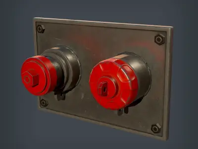 Fire Hydrant - Wall Low-poly 3D model