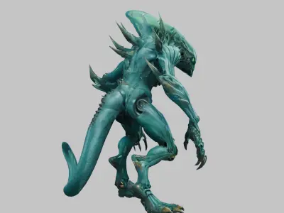 Sci-Fi Alien Beast Low-poly 3D model