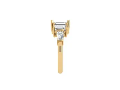 Emerald 5 Stone Art Deco Ring 3D print model purchase