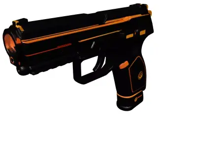 Sleek SciFi Pistol 3D Model 3D model