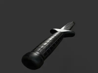 Low Poly Combat USSR knife OTs-04 Low-poly 3D model