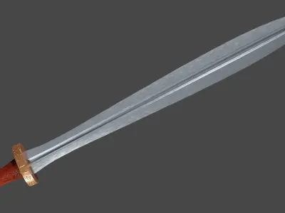 Xyphos sword with Spatha handle Low-poly 3D model