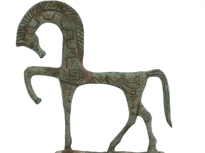 Horse statue Low-poly 3D model get