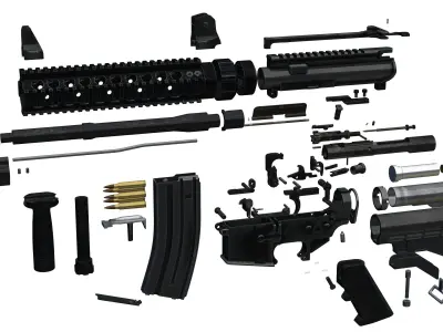 all completed Custom M4 Carbine 3D model