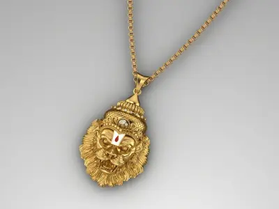 PENDANTS gold lion pendant 3D print model
