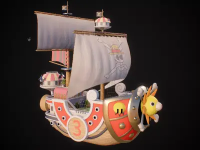 Thousand Sunny from One Piece Low-poly 3D model