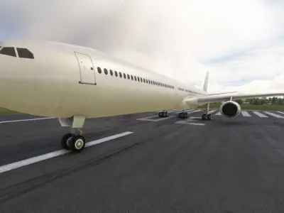 Airbus A340-600 White 3D model Low-poly 3D model