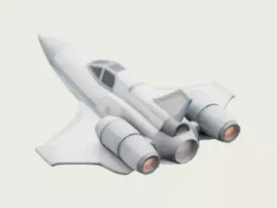 fantasy space ship 3D model