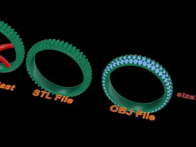 Dainty Cluster Diamond Infinity Band Size7 3D print model