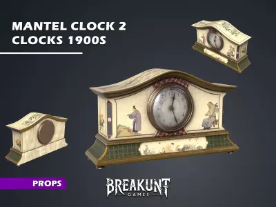 Mantel Clock 2 - Clocks 1900s 3D model