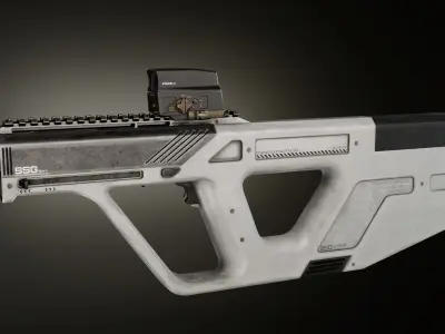 Modern Minimalistic SMG Low-poly 3D model