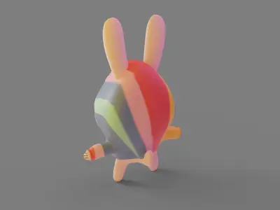 Cute Bunny 3d model Low-poly 3D model
