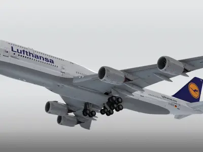 Boeing 747-8 Lufthansa 3D model