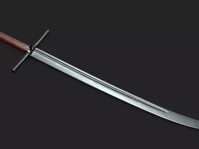 Kriegsmesser Sword Low-poly 3D model