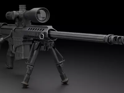 Barret 98B Low-poly 3D model