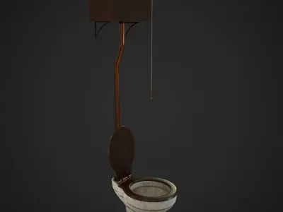 Antique Toilet - Game Ready Low-poly 3D model