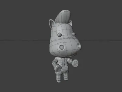 Cute Horse 3D Illustration 3D model shop