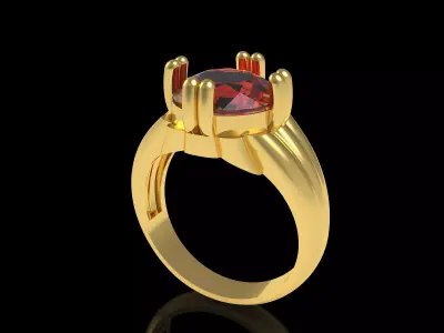 Garnet Round Ring 3D print model