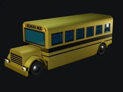 School Bus -  low poly Low-poly 3D model