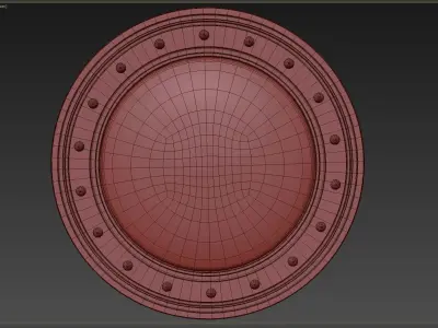 Wooden shield Low-poly 3D model 6