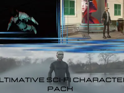 Sci-fi character pack for Blender Free low-poly 3D model