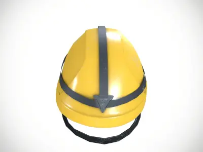 Safety Helmet With Torch Low-poly 3D model