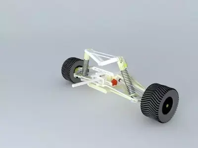 ATV wheel and suspension assembly with steering and drive  Free 3D model