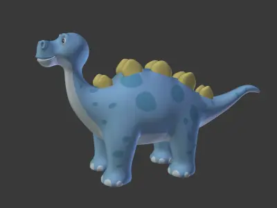 Cartoon Dinosaur Low-poly 3D model