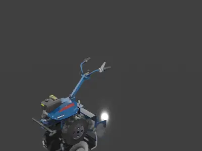 Cultivator  VARI system  small tractor Low-poly 3D model