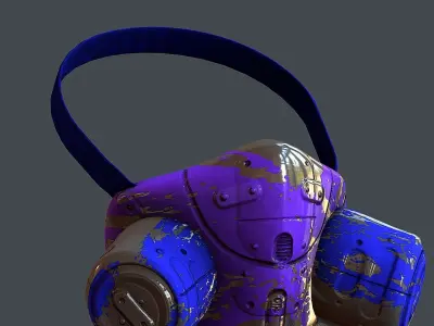 Gas mask helmet 3d model scifi  Low-poly 3D model shop