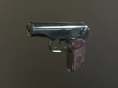 Makarov Pistol Low-poly 3D model