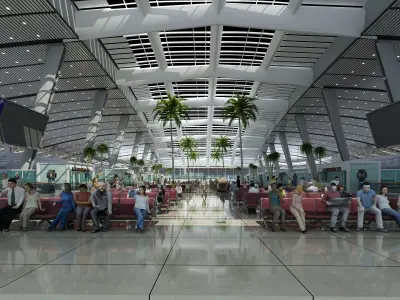 railway station-waiting hall 3D model