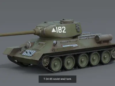 Two T-34-85 - Clean and Damaged 3D Model Pack