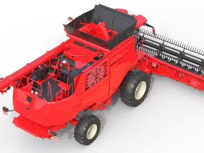 Combine Grain Harvester Low-poly 3D model
