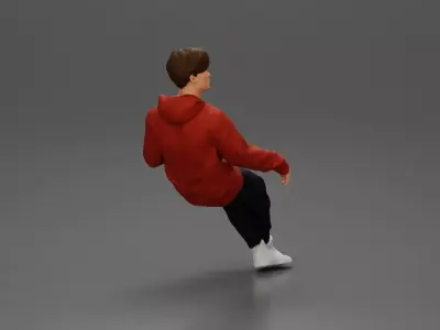 Casually sitting holding a cup enjoying a peaceful moment 3D print model
