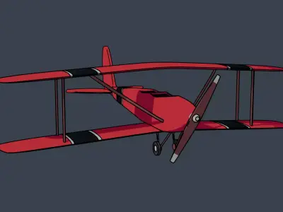 2D Style  3D Aircraft blender model  3D model
