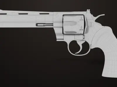 7 Black Revolvers Collection All PBR Unity UE Textures Included 3D Model Pack