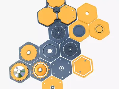 Modular SciFi Hex Constructor M1 3D model