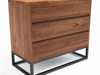 Logan Industrial 3-drawer Dresser by West Elm 3D model