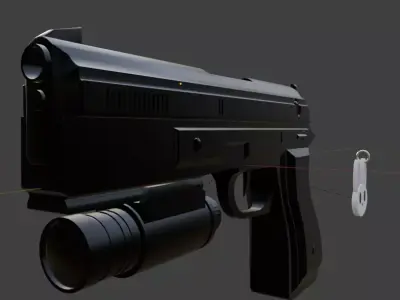 Pistola Modular Game ready Low Poly Low-poly 3D model