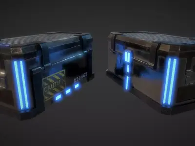 SciFi Crate Low-poly 3D model shop