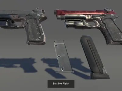 Zombie Firearms Weapons Bundle 3D Model Pack