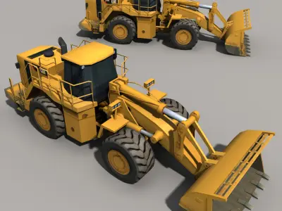 Loader bulldozer Low-poly 3D model purchase
