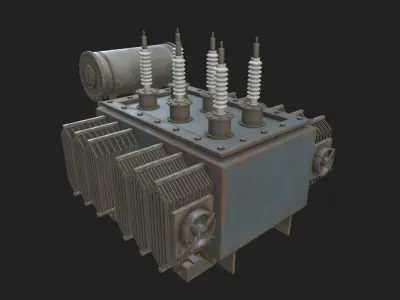 HQ PBR Power Transformer Low-poly 3D model