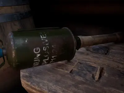 German M24 Stick Grenade 3D model