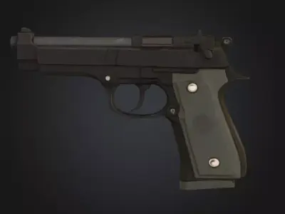M92 Beretta Pistol 3D Game Ready Low-poly 3D model