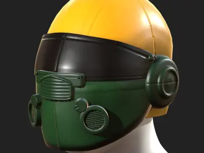 Helmet plastic mask scifi military futuristic  Low-poly 3D model