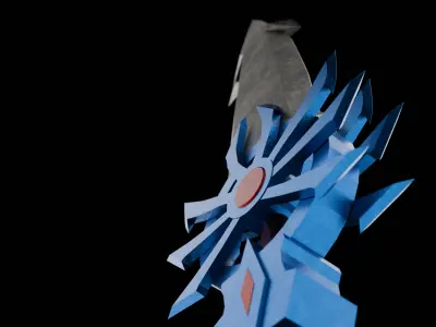 Fantasy Spear for game and Animation Low-poly 3D model