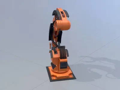 Robot arm Type-1 orange Low-poly 3D model